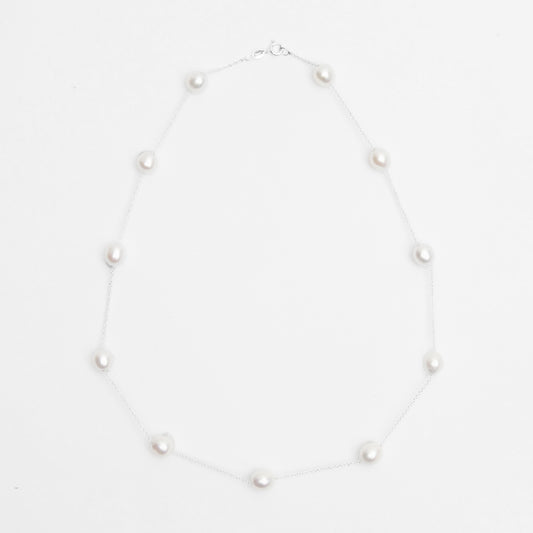 42cm Rebecca Sterling Silver Freshwater Pearl & Necklace