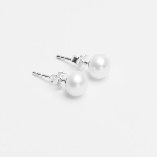 6mm Classic and Timeless Button Pearl Earrings
