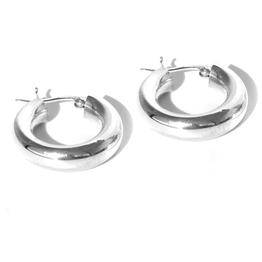 925 Sterling Silver 24mm Chunky Hoop Earrings