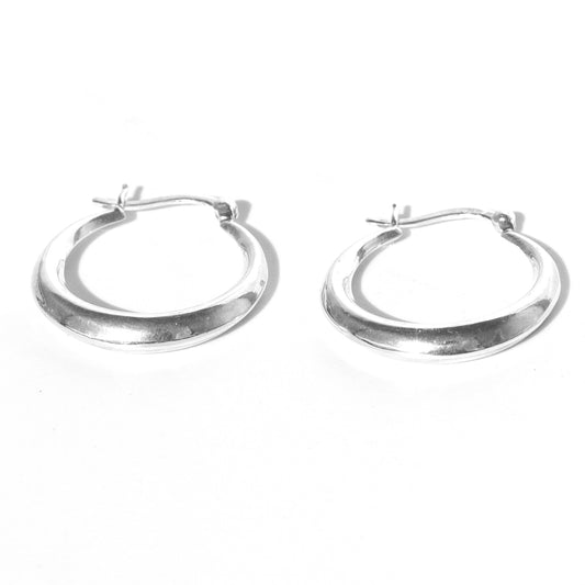 925 Sterling Silver 24mm Elegant Hoop Earrings