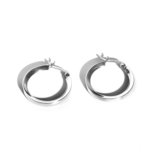 925 Sterling Silver 25mm Elegant Hoop Earrings