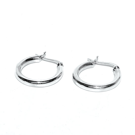 Sterling Silver 20mm, 3mm Thick Round Hoop Earring